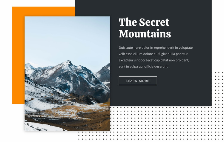 The secret of mountains Website Mockup
