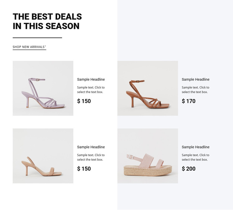 The best deals in this season Homepage Design