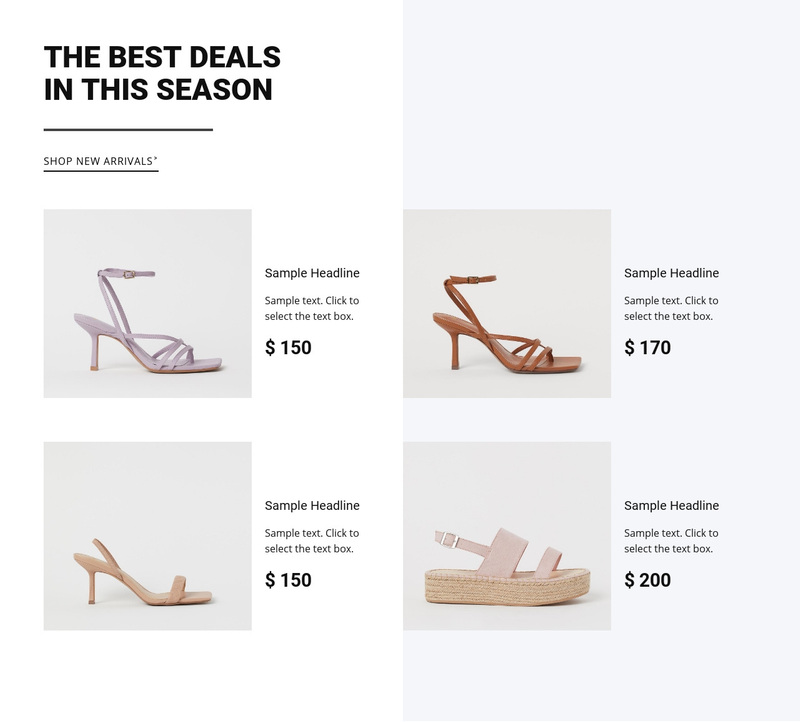 The best deals in this season Web Page Design