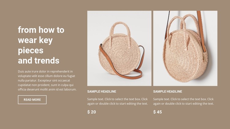 New bags collection CSS Template