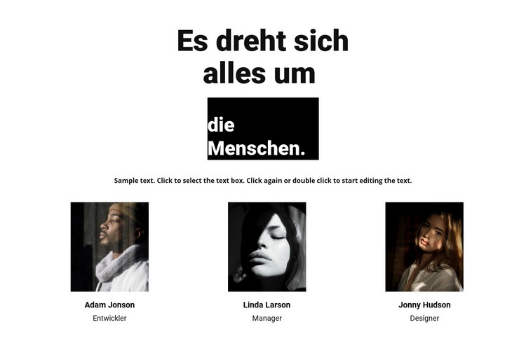 Es geht nur um die Menschen Website-Modell