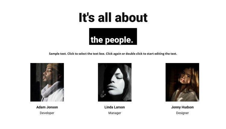 It's all about the people Homepage Design