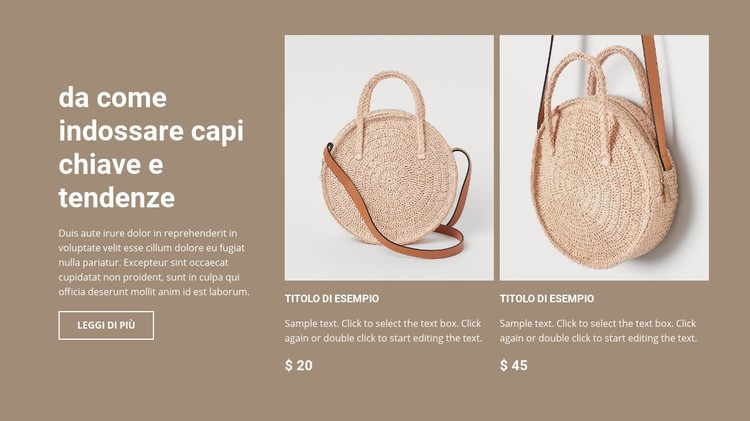 Nuova collezione di borse Modello CSS