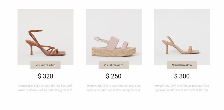 Collezione di scarpe femminili Mockup del sito web