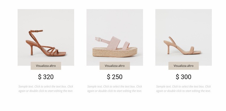 Collezione di scarpe femminili Modello HTML5