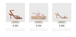 Collection Of Feminine Shoes - Website Template Free Download