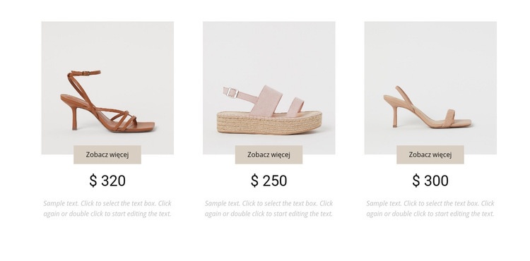 Kolekcja kobiecych butów Makieta strony internetowej