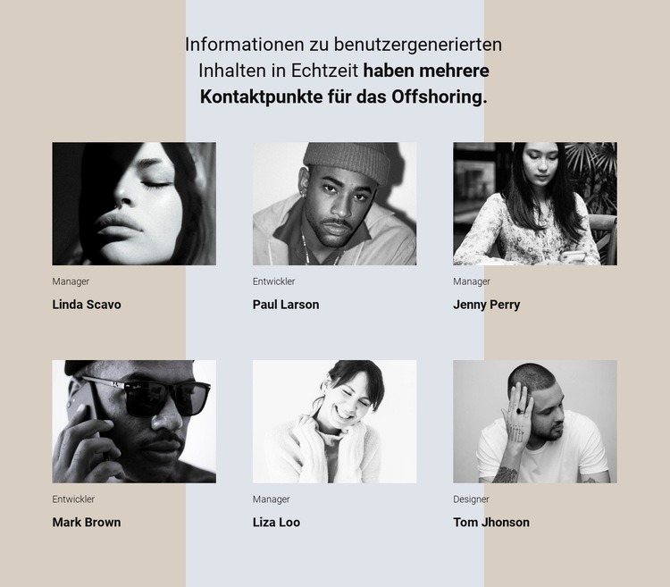 Unsere Teamgeschichte Website design