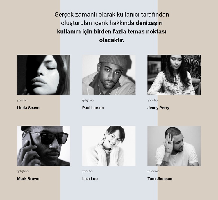 Takım hikayemiz Web Sitesi Mockup'ı