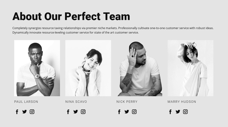 our team page design inspiration
