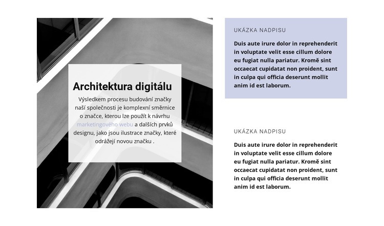 Architektonický směr Šablona webové stránky