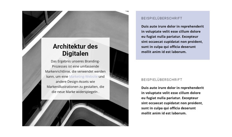 Architekturrichtung Website Builder-Vorlagen