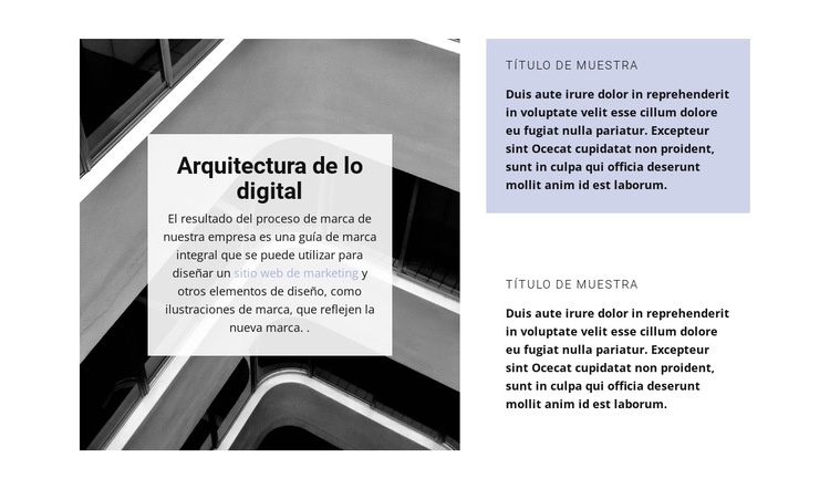 Dirección arquitectónica Maqueta de sitio web