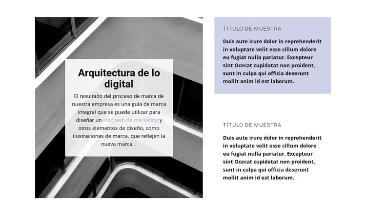 Dirección arquitectónica Plantilla de una página