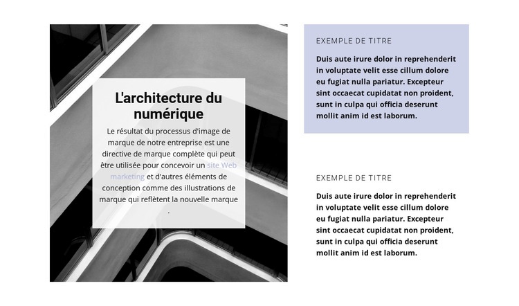 Direction architecturale Modèle d'une page