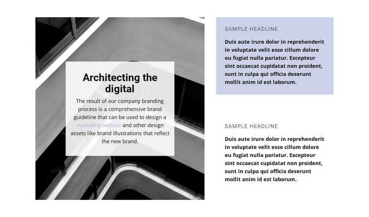 Architectural direction One Page Template