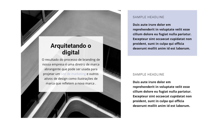 Direção arquitetônica Modelo de site