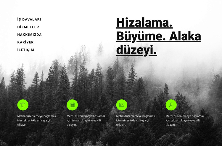 Hizmetlerle giriş Web Sitesi Şablonu