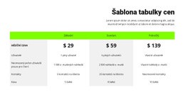 Šablona CSS Pro Cenová Tabulka Se Zeleným Záhlavím