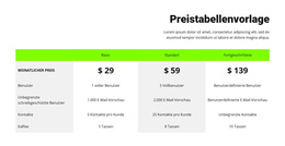 Preistabelle Mit Grünem Header – Vielseitiges WordPress-Theme