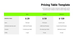 Pricing table with green header - Html Code Example by Nicepage