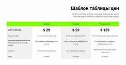 Таблица Цен С Зеленым Заголовком – Бесплатный Конструктор Сайтов