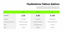 Yeşil Başlıklı Fiyatlandırma Tablosu - HTML Builder Online