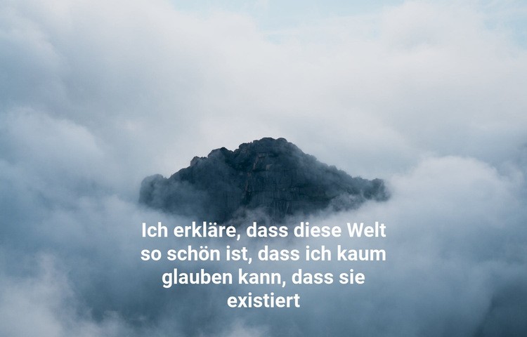 Über den Wolken und Gipfeln Website Builder-Vorlagen