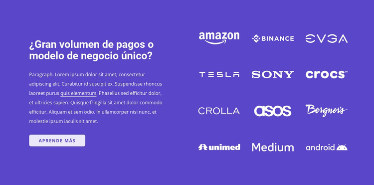 Sobre nuestros socios comerciales Plantilla de sitio web