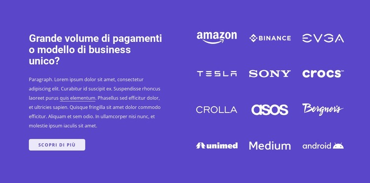 Informazioni sui nostri partner commerciali Costruttore di siti web HTML