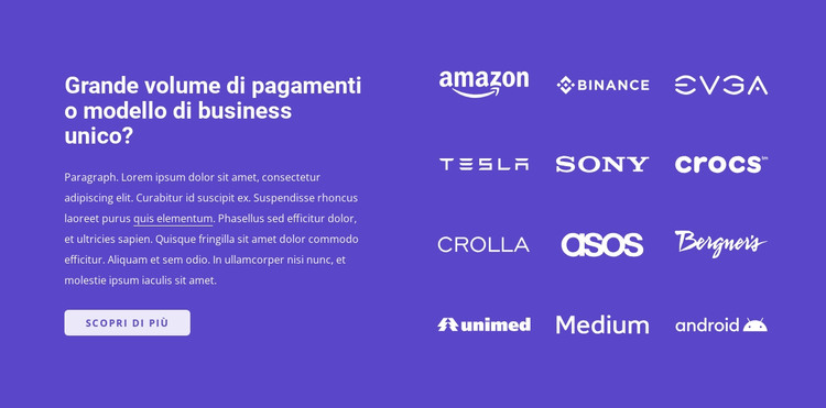 Informazioni sui nostri partner commerciali Modello HTML