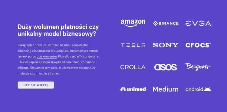 O naszych partnerach biznesowych Szablon