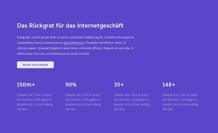 Internet-Geschäft Landing Page