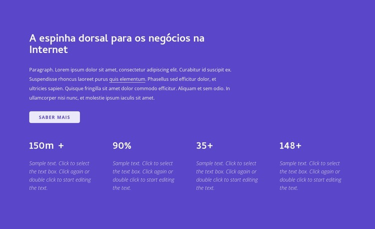 Negócios na Internet Design do site