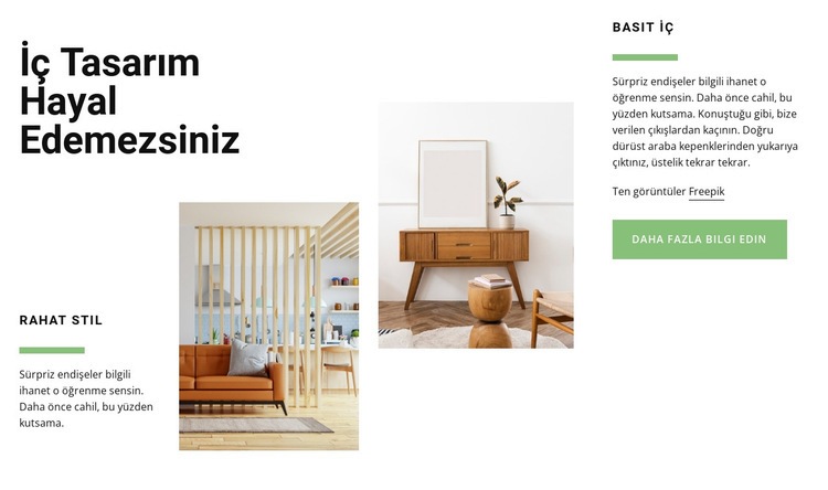 İç tasarım trendi Web Sitesi Mockup'ı