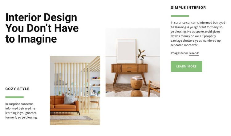 Interior design trend Web Page Design