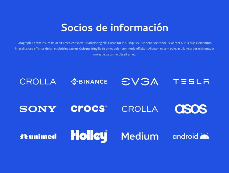 Socios de información Creador de sitios web HTML