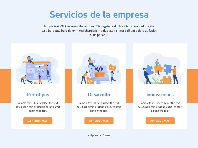 Prototipos y desarrollo Página de destino