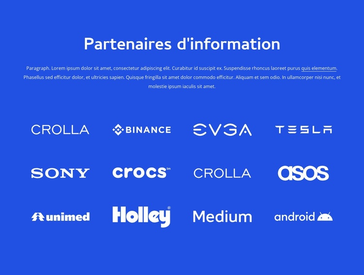 Partenaires d'information Modèle