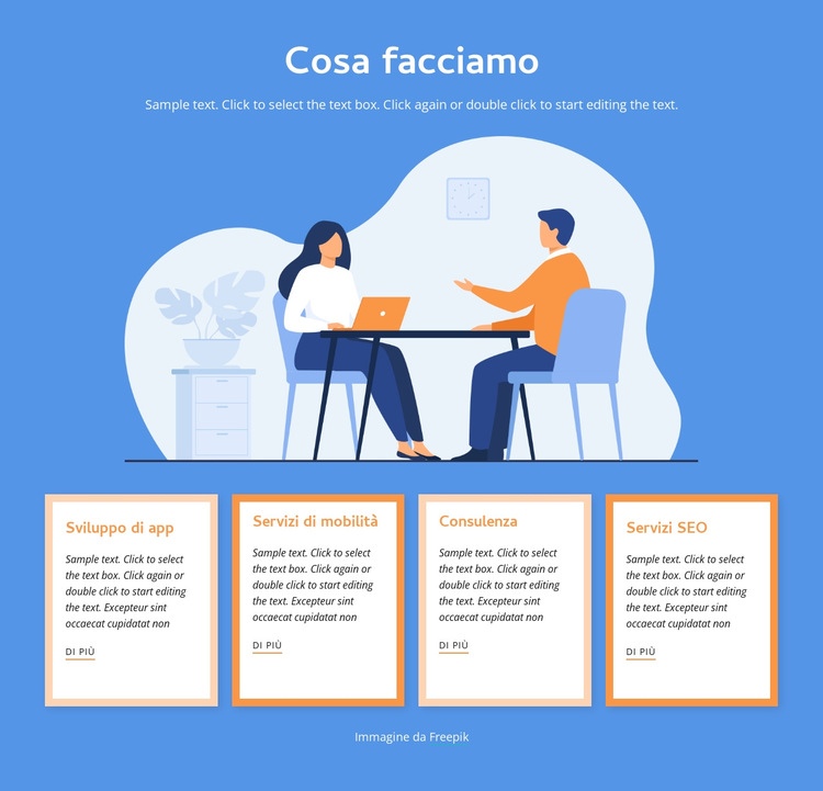 Personalizza le app Costruttore di siti web HTML