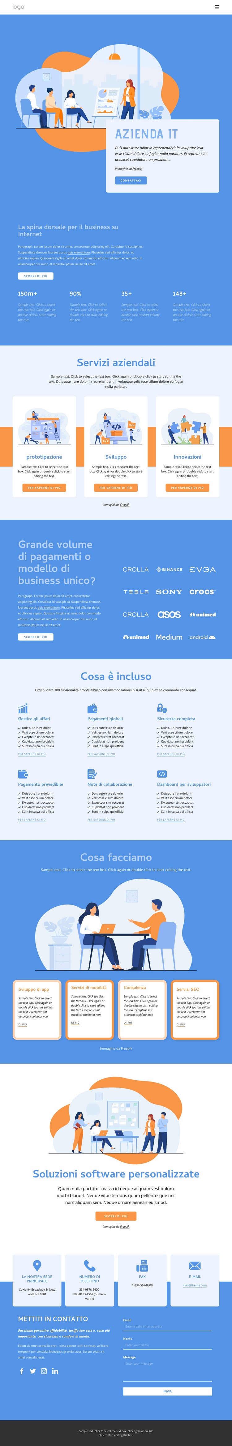 Società di sviluppo software a servizio completo Modelli di Website Builder