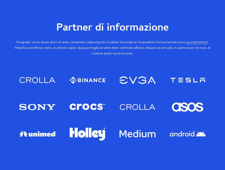 Partner di informazione Progettazione di siti web