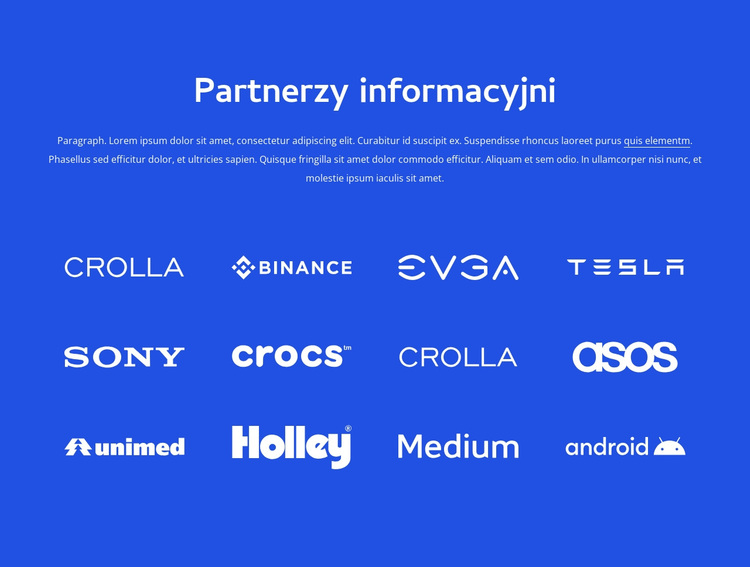 Partnerzy informacyjni Motyw WordPress