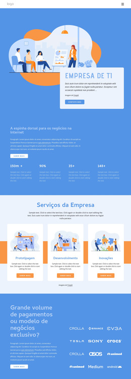 Inspiração De Site Para Empresa De Desenvolvimento De Software De Serviço Completo