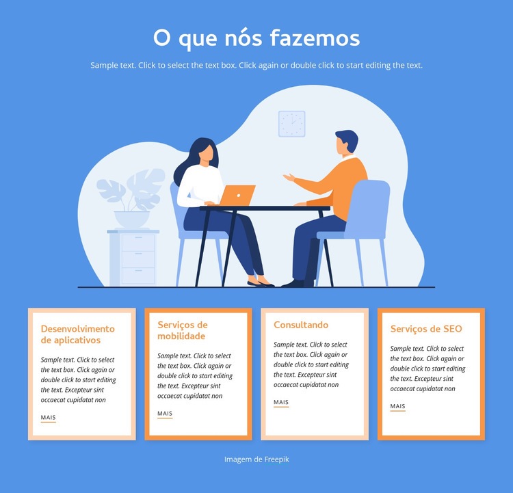 Personalize aplicativos Landing Page