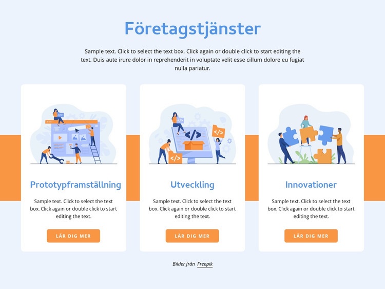 Prototyper och utveckling HTML-mall