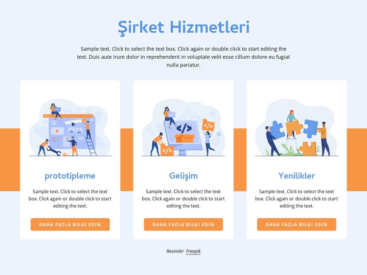 Prototipleme ve geliştirme Html Web Sitesi Oluşturucu