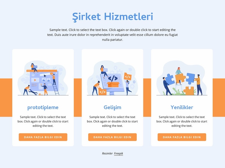 Prototipleme ve geliştirme HTML5 Şablonu