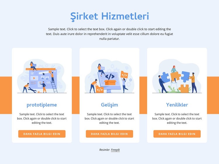 Prototipleme ve geliştirme Web Sitesi Oluşturucu Şablonları