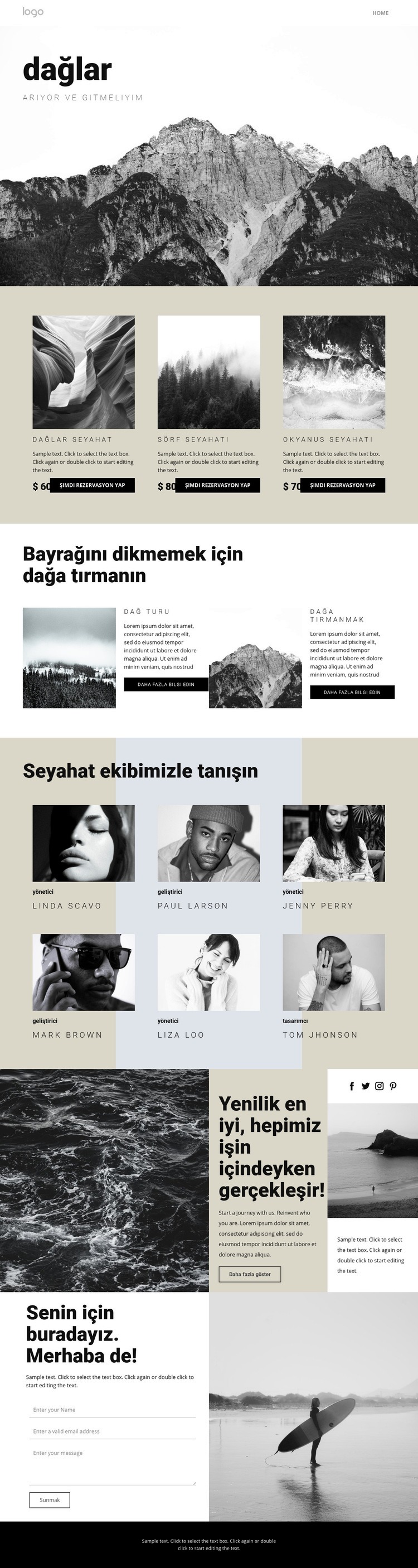 Seyahat eden insanlar için ajans Web Sitesi Oluşturucu Şablonları